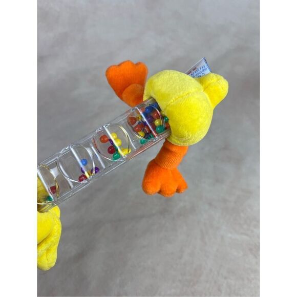 Vintage Gund Baby Beanstix Flappy Stuffed Plush Duck Rattle Rare - Picture 2 of 7